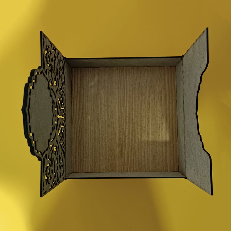 جعبه هدیه مدل اسلیمی و ترنج و برگ طرح تبریک روز تولد کد A1159-062121