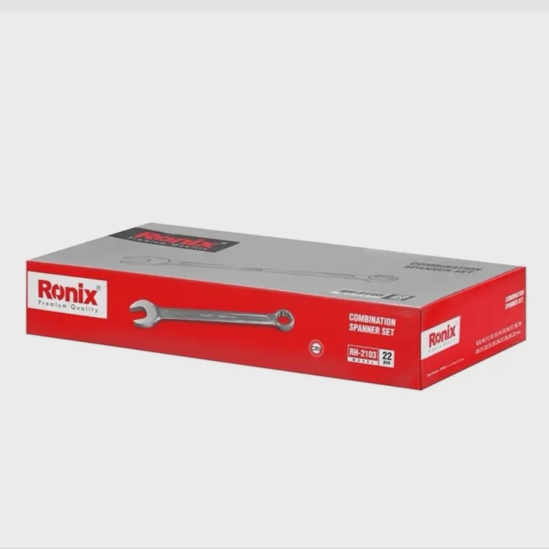 مجموعه 22 عددی آچار یکسر رینگ یکسر تخت کیفی رونیکس مدل RH-2103