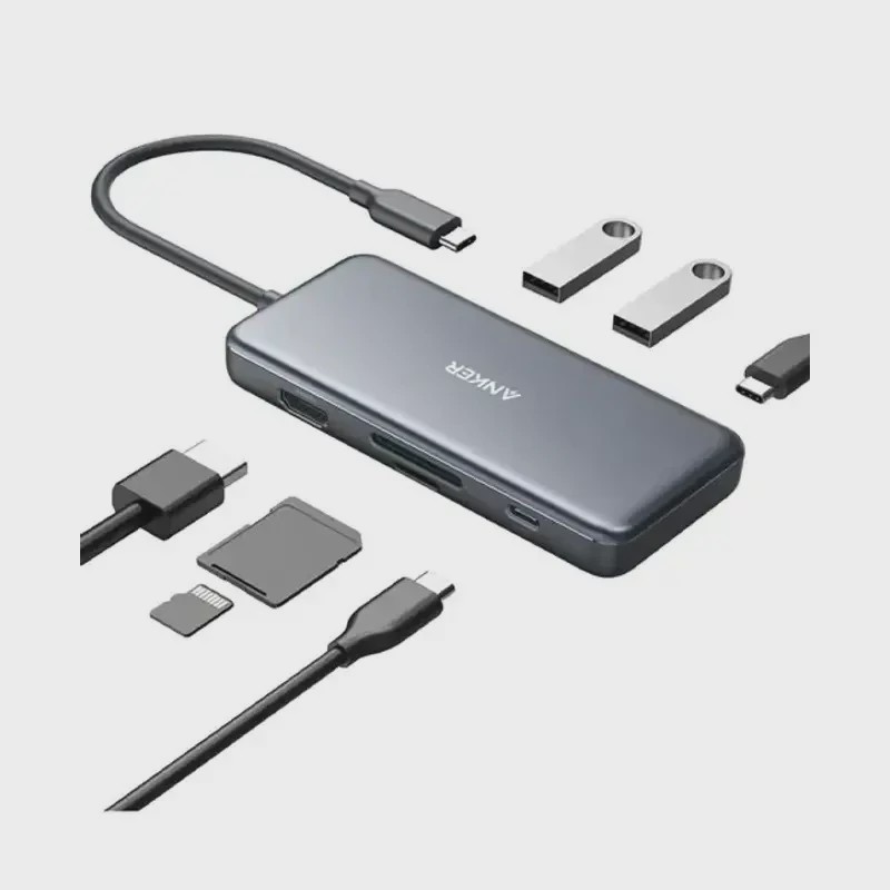 هاب 7 پورت انکر مدل Anker USB- C Hub 7 in 1-A8346
