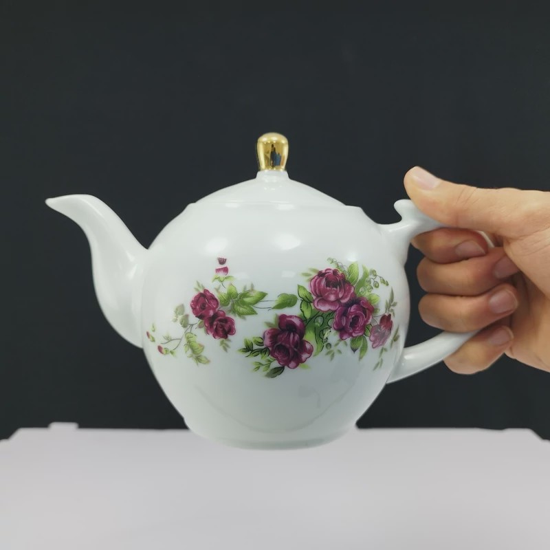 قوری چینی تقدیس مدل گل سرخ سایز 8 ارسال رایگان