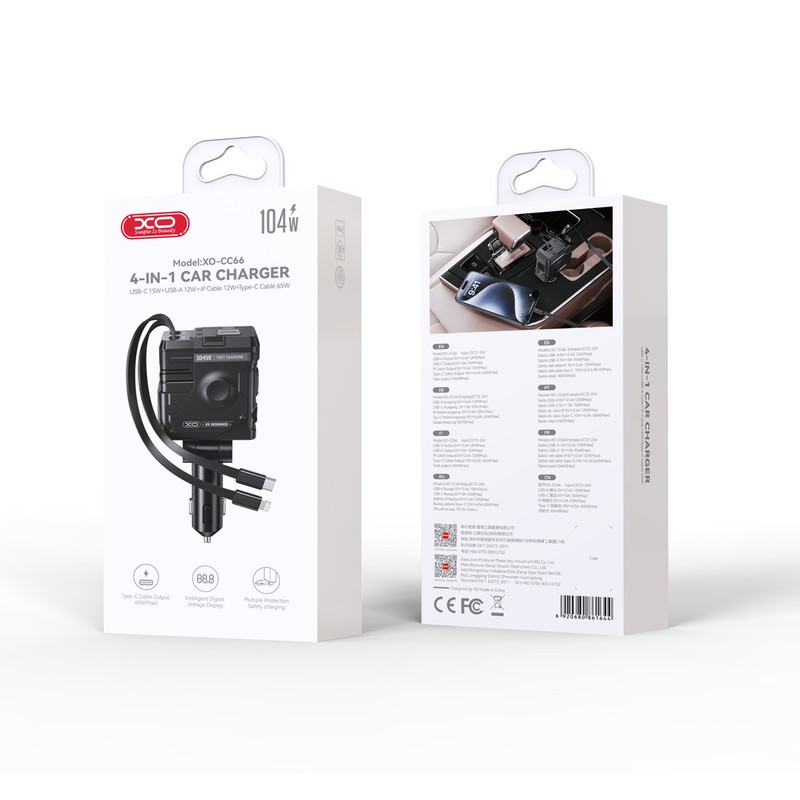 شارژر فندکی 104 وات ایکس او مدل xo-cc66