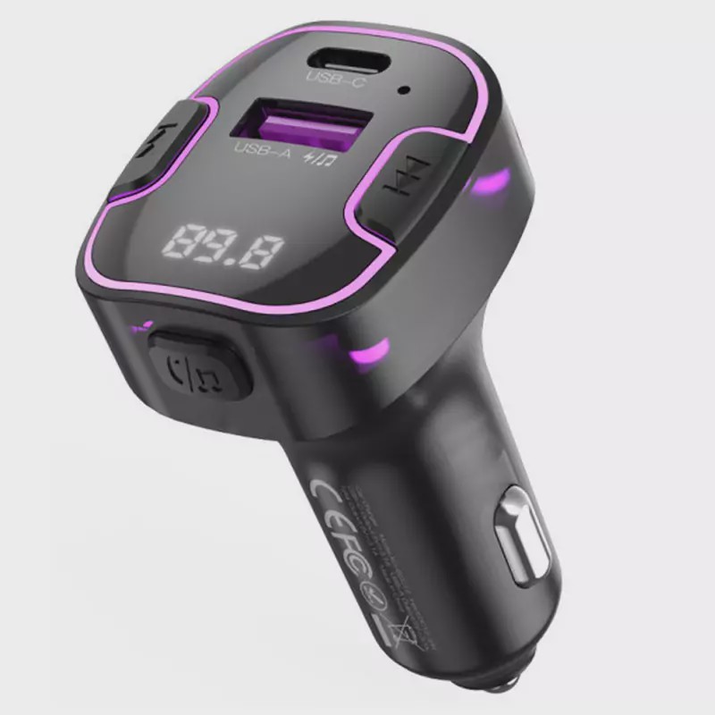شارژر فندکی فست شارژ ماشین تایپ سی و گیرنده اف ام بلوتوثی ایکس او BCC12