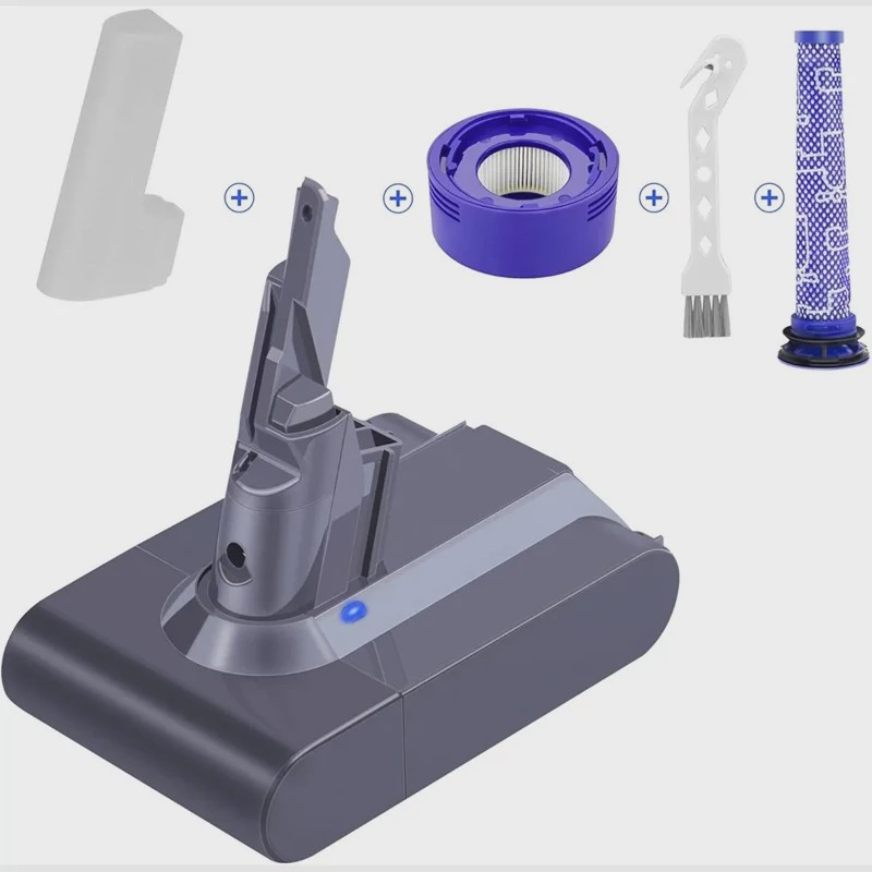 باتری جارو شارژی دایسون مدل V 7 و 3 عدد فیلتر 4000 میلی امپر اورجینال امازون المان