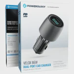 شارژر فندکی خودرو پاورولوژی مدل Velox 66W PCCSR013