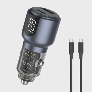 شارژر فندکی گرین لاین دو پورت 75 وات مدل Green Line 75W Dual-Port Car Charger GNDPCC75W