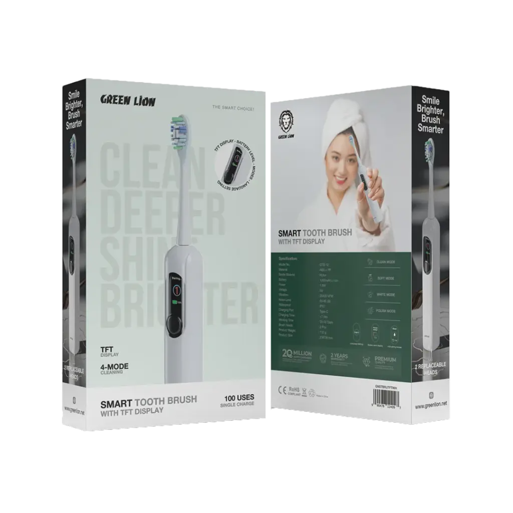 مسواک برقی گرین لاین مدل GNSTBRUTFTWH با نمایشگر TFT