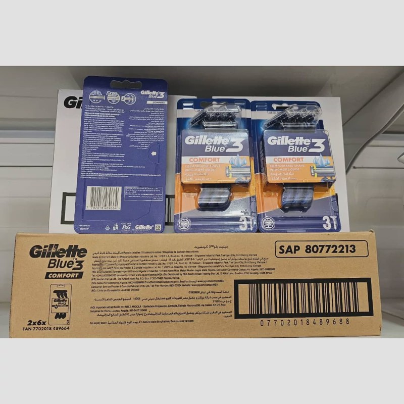 خودتراش سه لبه ژیلت Gillette مدل Blue3 COMFORT بسته 3 عددی