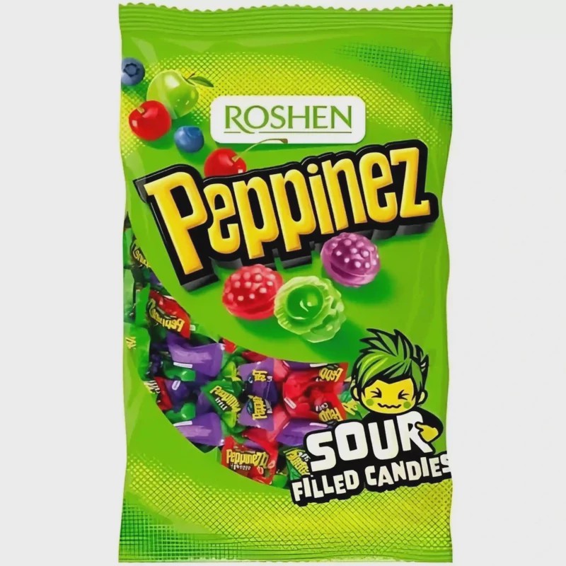 آبنبات ترش روشن پپینز میکس میوه ای Roshen وزن 900 گرم