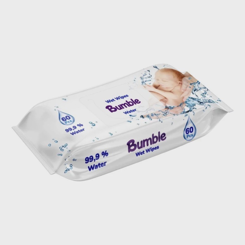 دستمال مرطوب کودک بامبل بسته 60 عددی