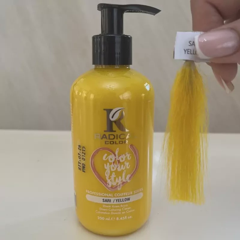 شامپو رنگ مو زرد yellowرادیکال کالر حجم 250میلی