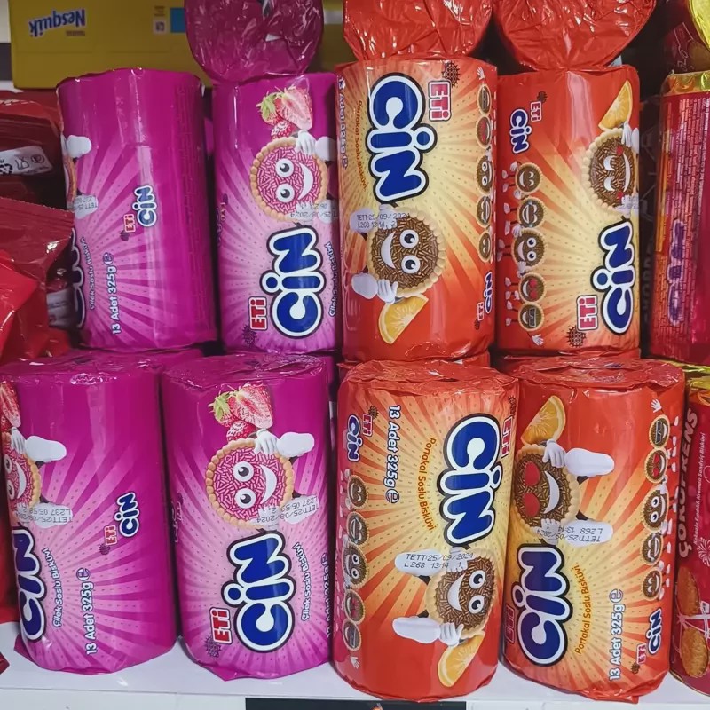 بیسکویت اتی با تکه های شکلات 325 گرم در 2طعم پرتغالی وتوت فرنگی