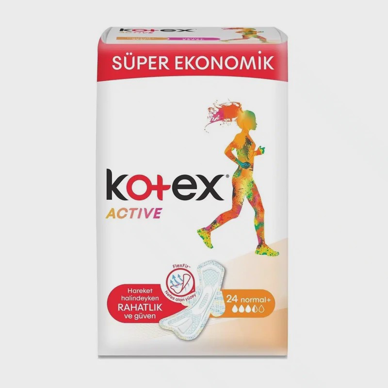 نوار بهداشتی کوتکس Kotex ورزشی Flex Fit سایز نرمال بسته 24 عددی