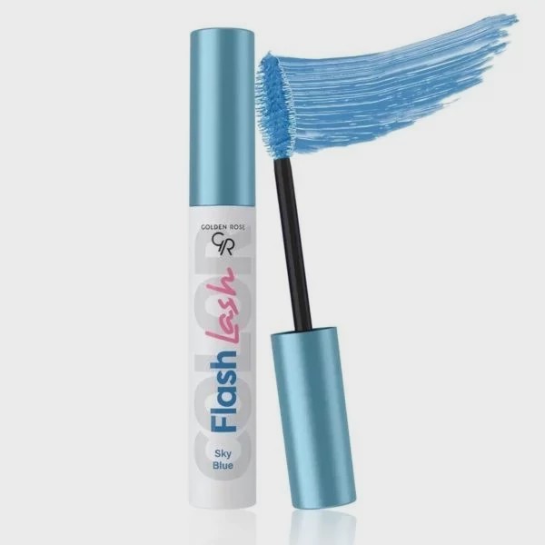 ریمل رنگی flash lashگلدن رز مدل blue sky 03