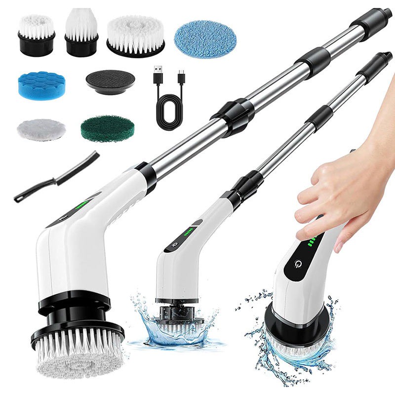 براش شستشو برقی شارژی JY-6010 اورجینال 25 وات خرید 9 سری کاربردی برای تمیزکاری حمام، خودرو، سینک و سطوح مختلف