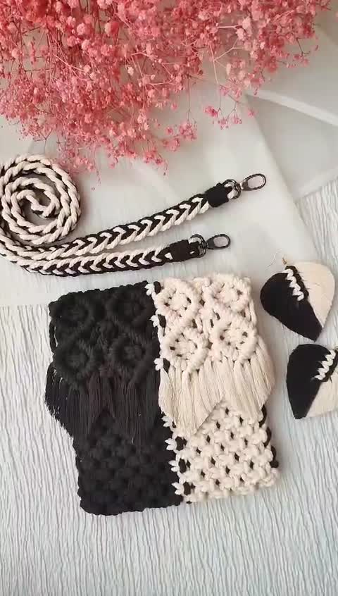 کیف مکرومه قابل اجرادررنگ دلخواه سایز20در18