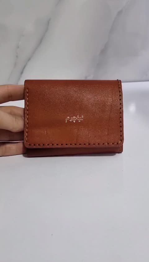 کیف پول تاشو نقلی چرم دست دوز