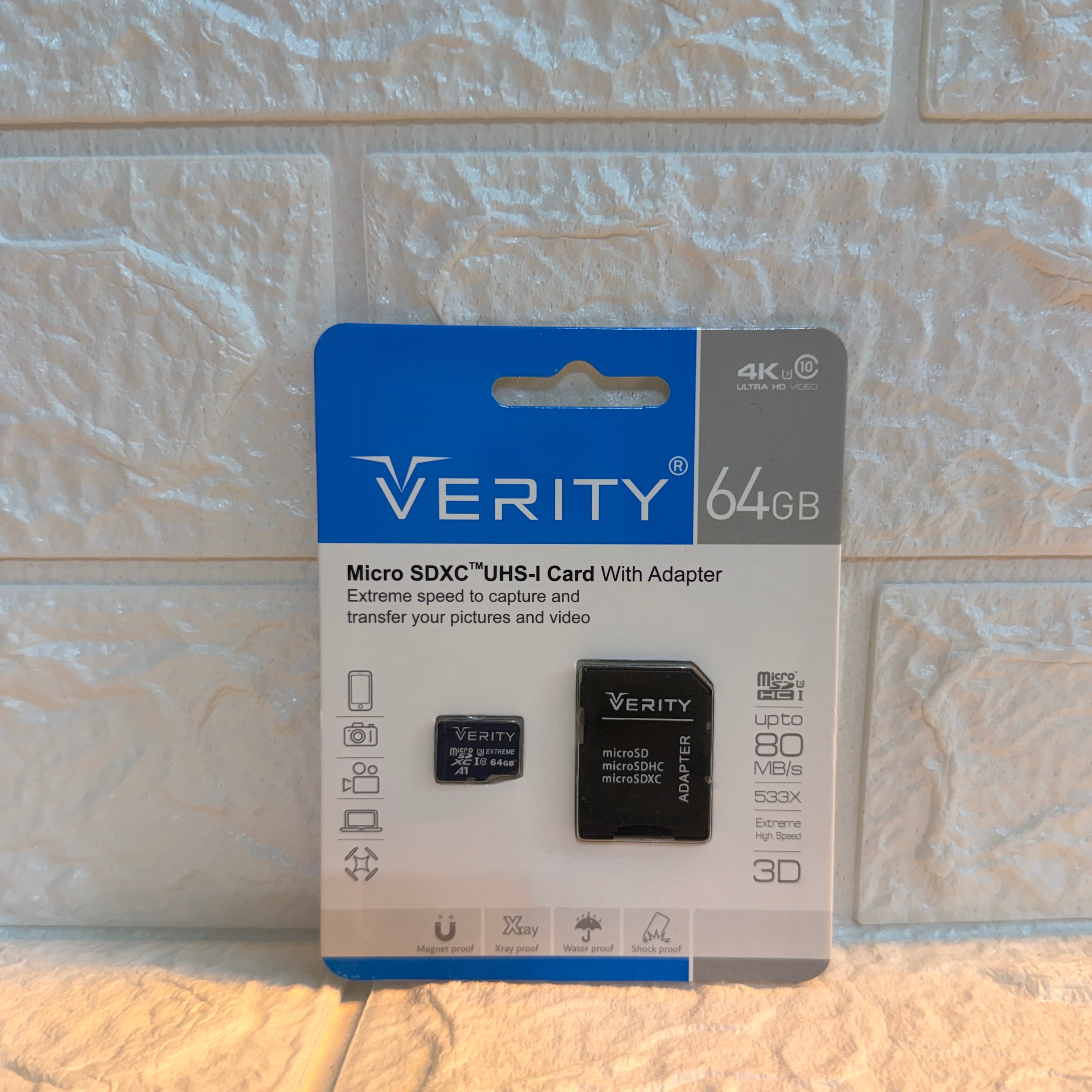 کارت حافظه 64 گیگابایتی وریتی مدل VERITY MicroSDXC 64GB به همراه آداپتور SD