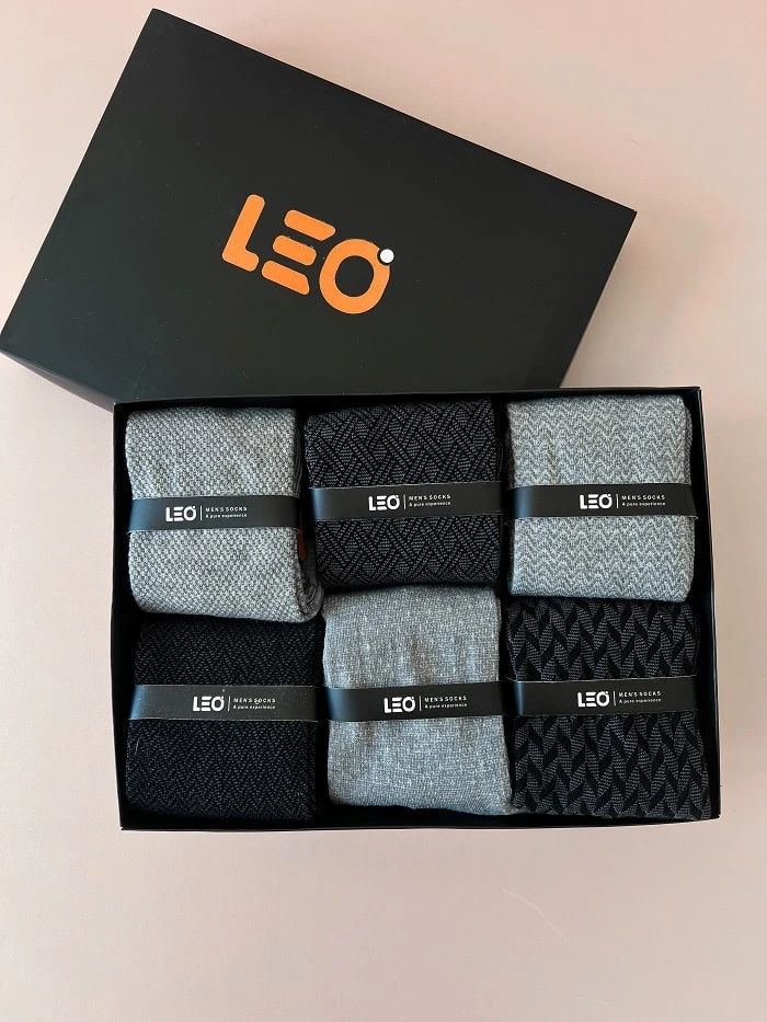 پک جوراب مردانه ساق بلند LEO کد 109