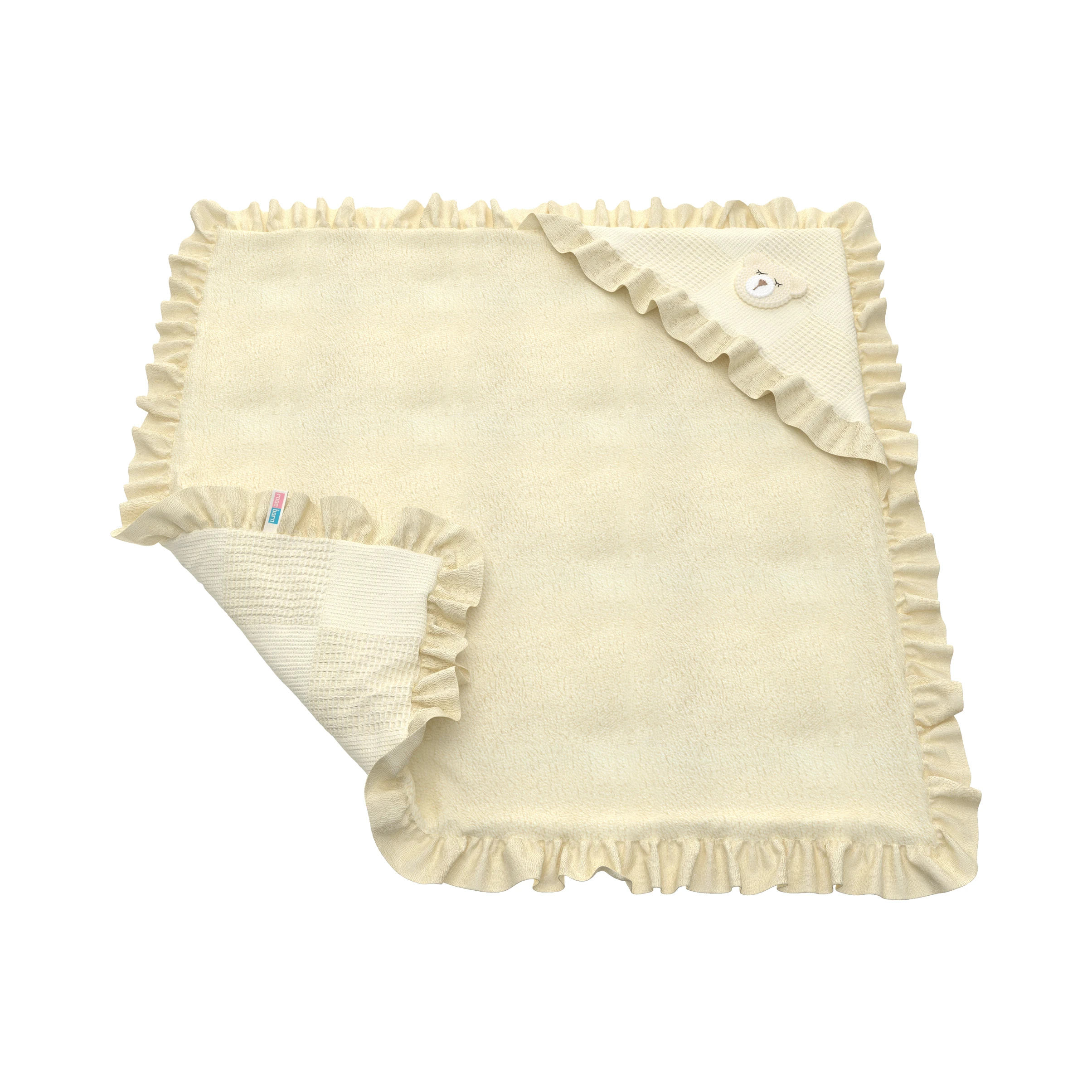 پتو دورپیچ کلاه دار نوزاد رزبرن طرحCotton Bear