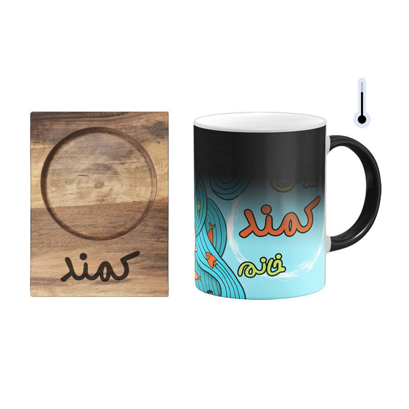 ماگ حرارتی گالری وبفر طرح پری دریایی مدل کمند به همراه زیر لیوانی - با بهترین کیفیت