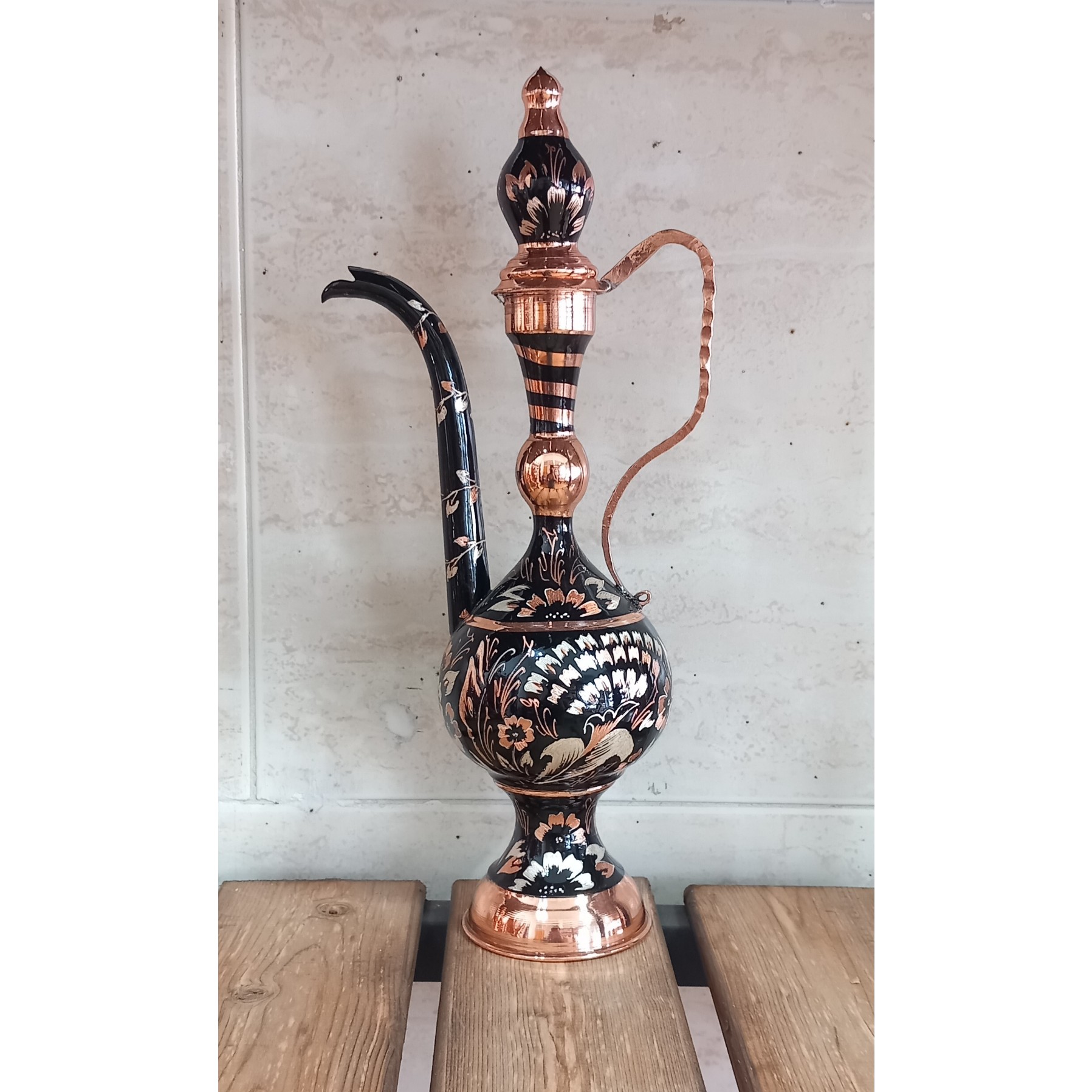 گلاب پاش مسی مدل الماس تراش مشکی