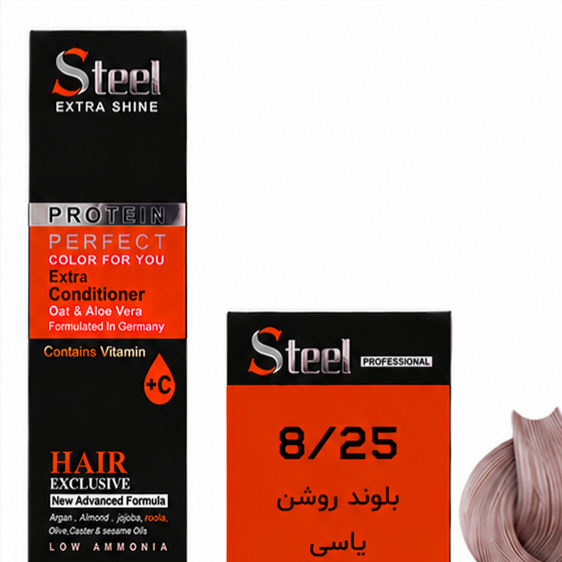 رنگ مو استیل شماره 8.25 بلوند روشن یاسی