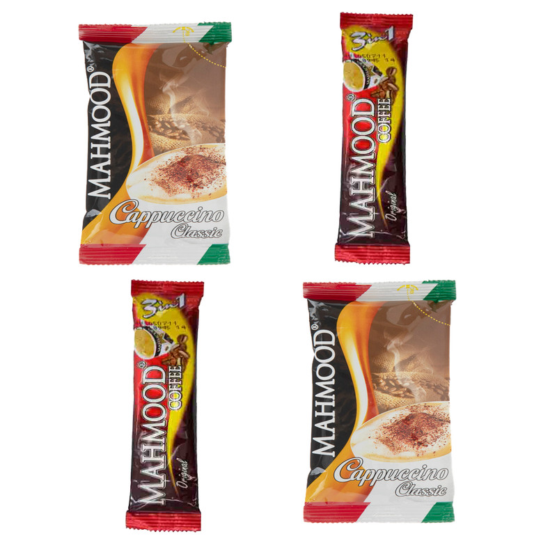 پودر قهوه فوری و پودر کاپوچینو محمود بسته 4 عددی