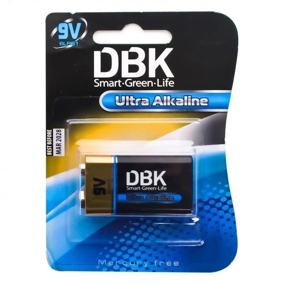 باتری کتابی 9 ولت الترا آلکالاین برند دی بی کی DBK 9V