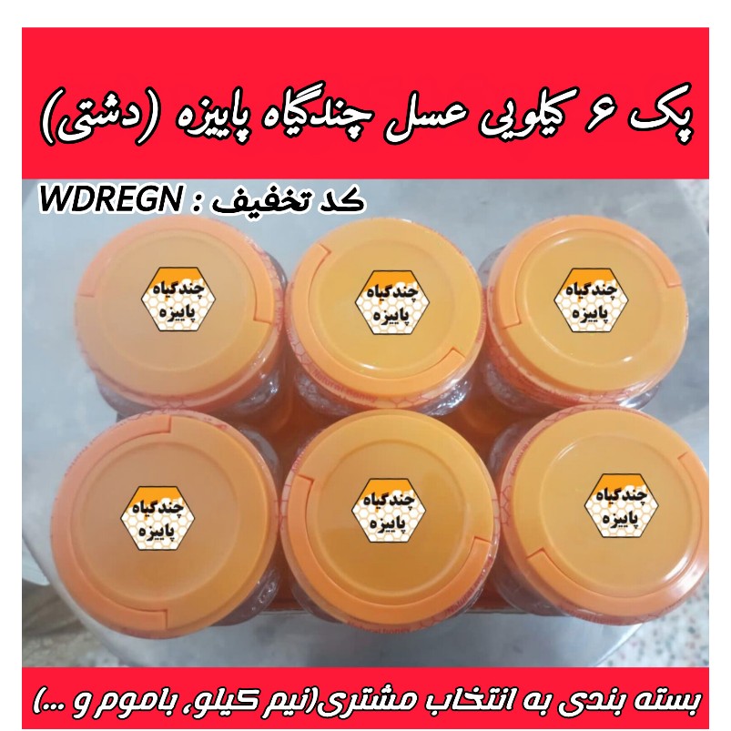 پک 6 کیلویی عسل چندگیاه پاییزه درجه یک.دشتی.خرید مستقیم از زنبوردار(ارسال رایگان)