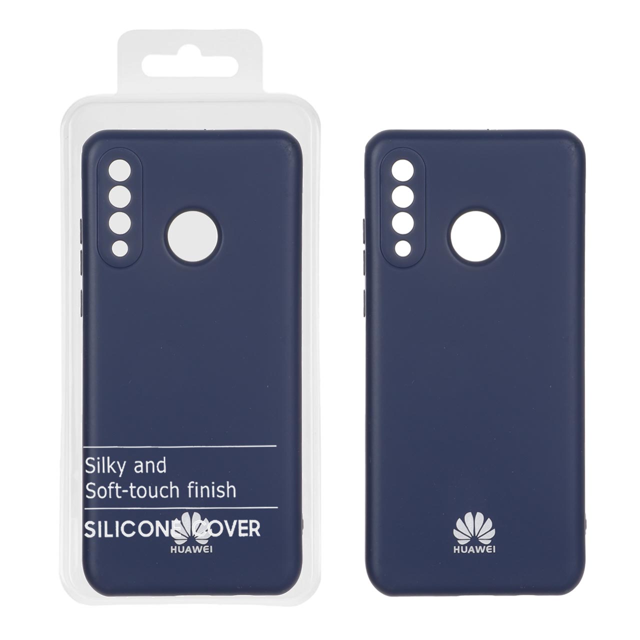 قاب نیو سیلیکون محافظ لنزدار RFF مدل Huawei P30 Lite - سرمه ای (پک دار)