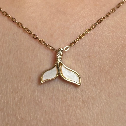 گردنبند دخترانه و زنانه شیک طرح دم وال مینیمال