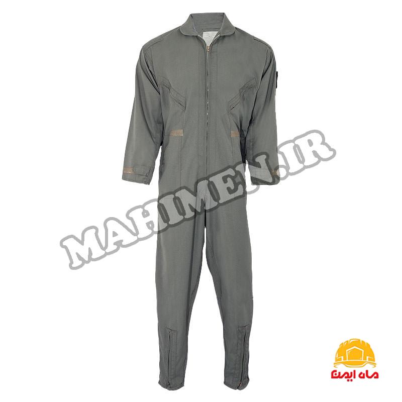 لباس کار یکسره طرح خلبانی رنگ سبز زیتونی