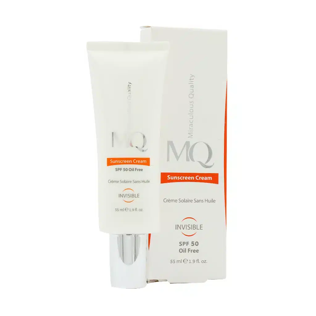ام کیو کرم ضد آفتاب فاقد چربی بی رنگ با SPF +50