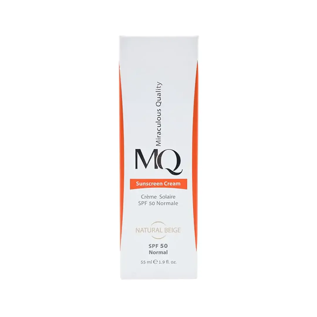ام کیو کرم ضد آفتاب پوست نرمال رنگ بژ طبیعی با SPF +50
