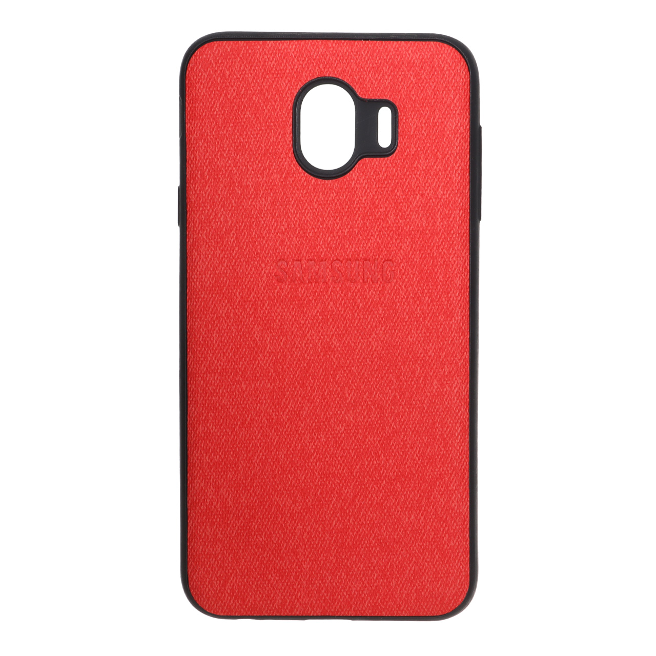 قاب طرح پارچه لوگودار Samsung Galaxy J4 / J400 - قرمز