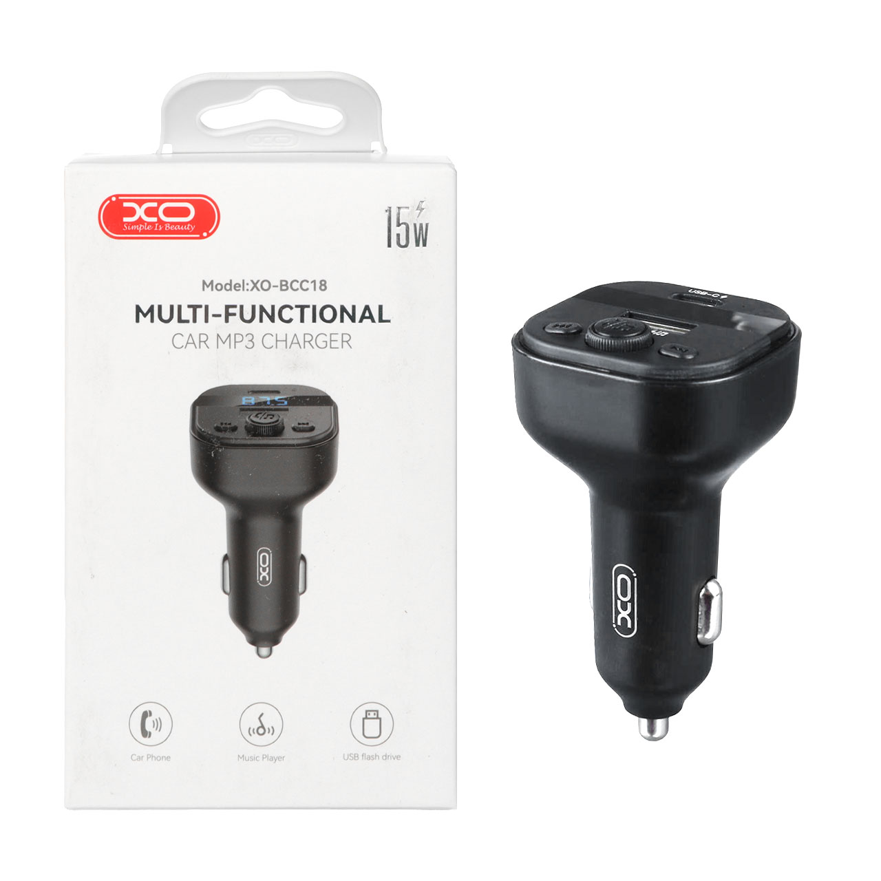خریدشارژر فندکی فست دو پورت XO مدل XO-BCC18 15W - مشکیتاپگارد