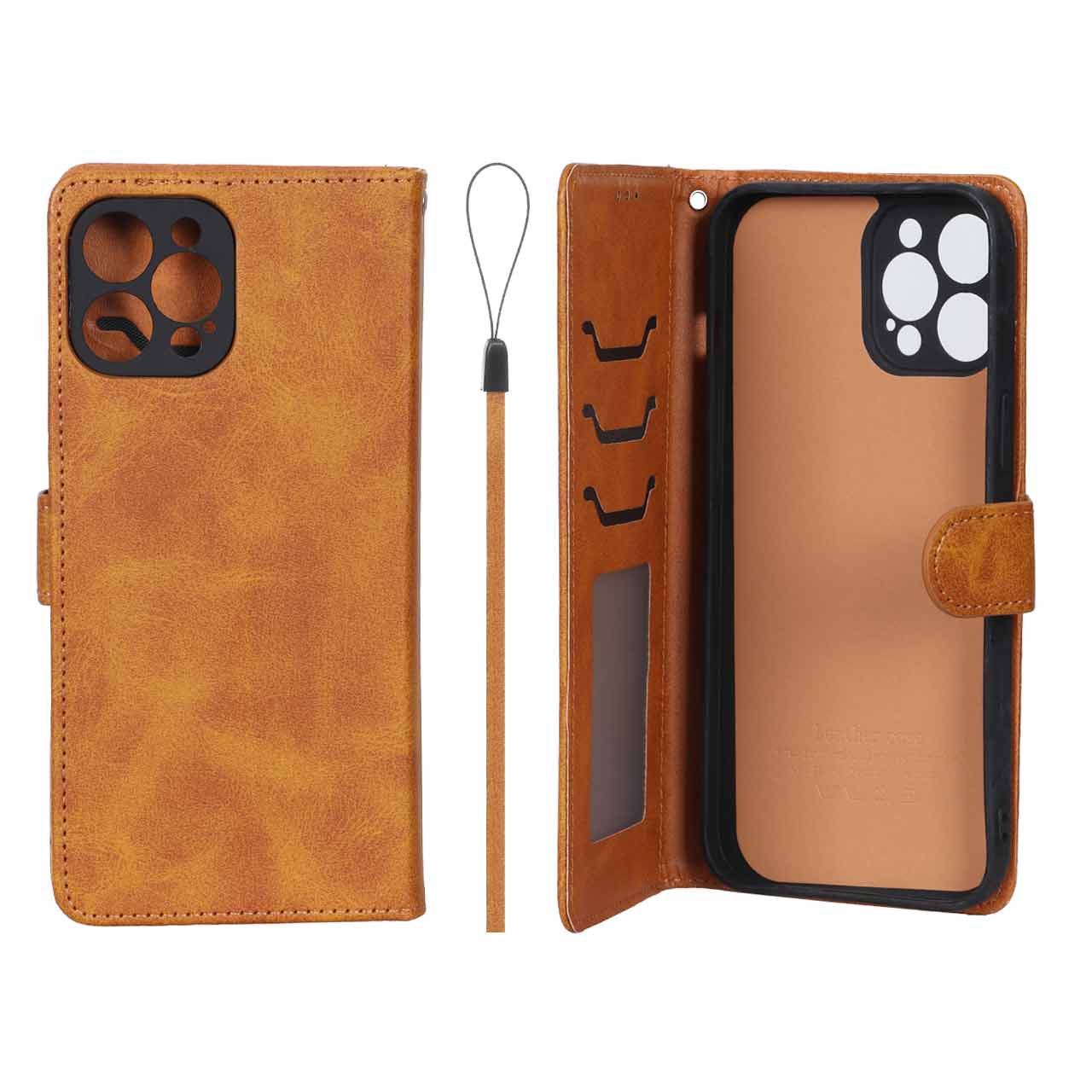 کیف موبایل مگنتی درجه یک داخل خز MNC Plus مدل Apple iPhone 12 Pro Max - عسلی