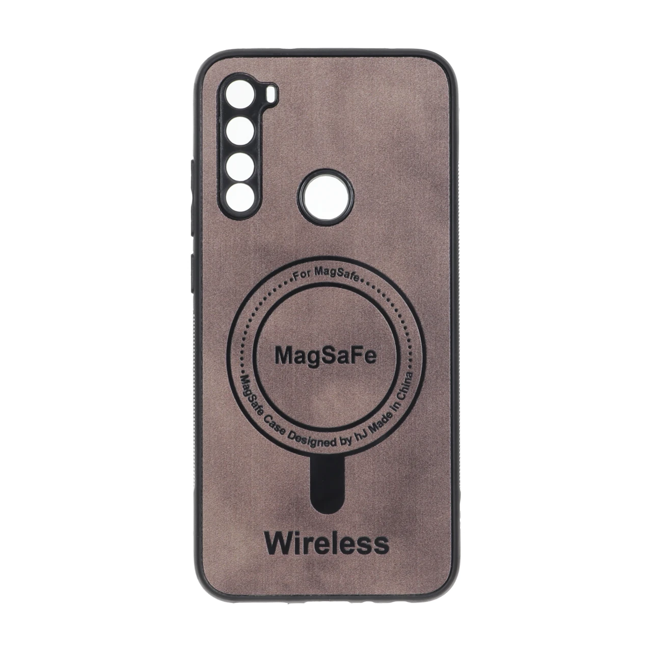 قاب Wireless طرح مگ سیف محافظ لنز برجسته Xiaomi Redmi Note 8 - قهوه ای