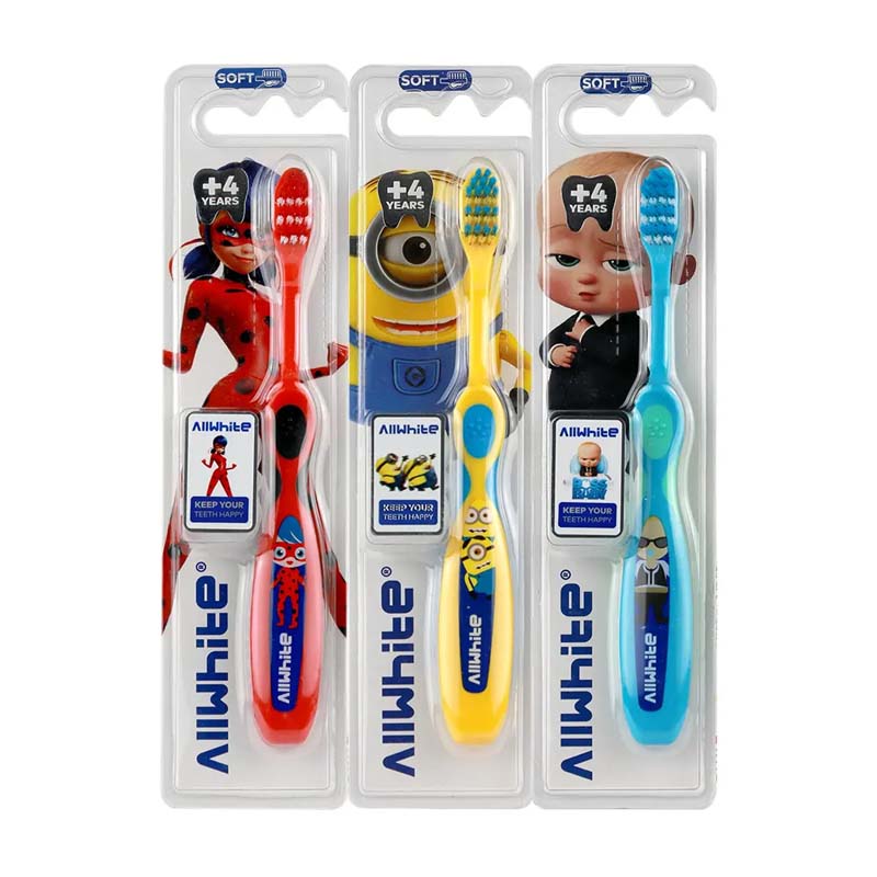 مسواک کودک بالای 4 سال آل وایت با برس نرم Allwhite Soft Toothbrush For Children Over 4 Years