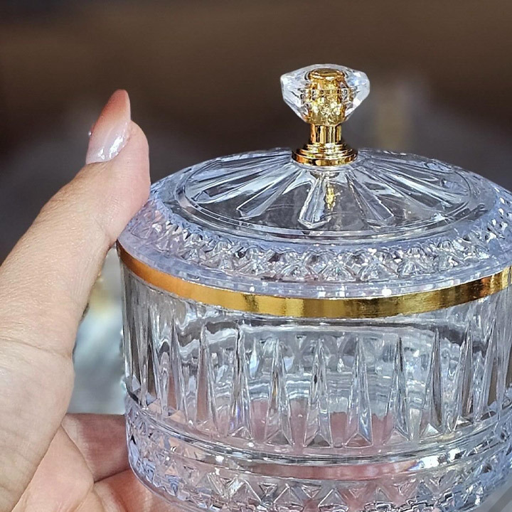قندان اکرولیک الیسا دور طلایی و سر الماسی