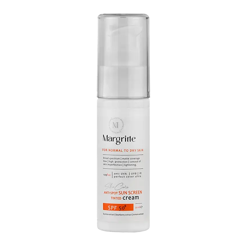 کرم ضد آفتاب رنگی روشن کننده پوست خشک مارگریت +SPF50