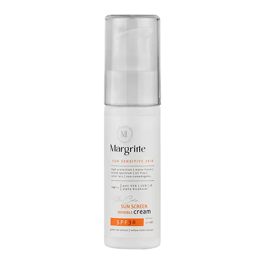 کرم ضد آفتاب بی رنگ پوست حساس مارگریت SPF30