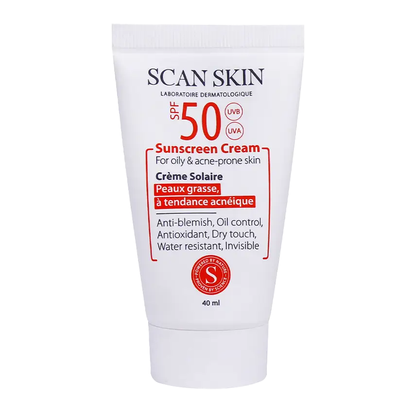 ضد آفتاب بی رنگ پوست چرب اسکن اسکین SPF50