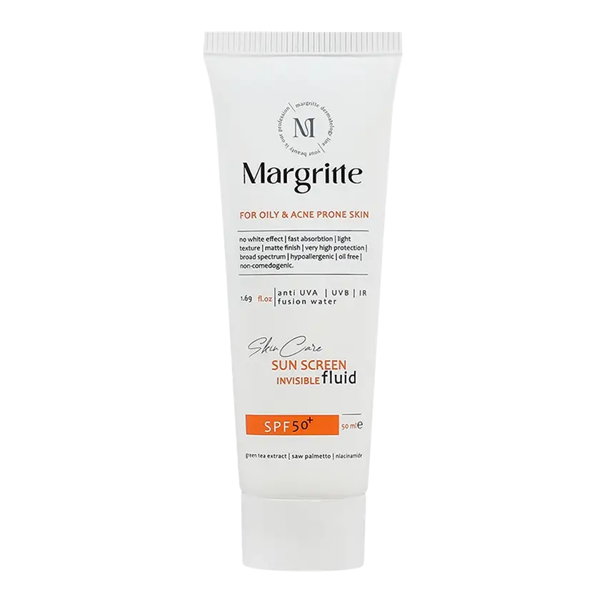 فلوئید ضد آفتاب بی رنگ پوست چرب مارگریت +SPF50