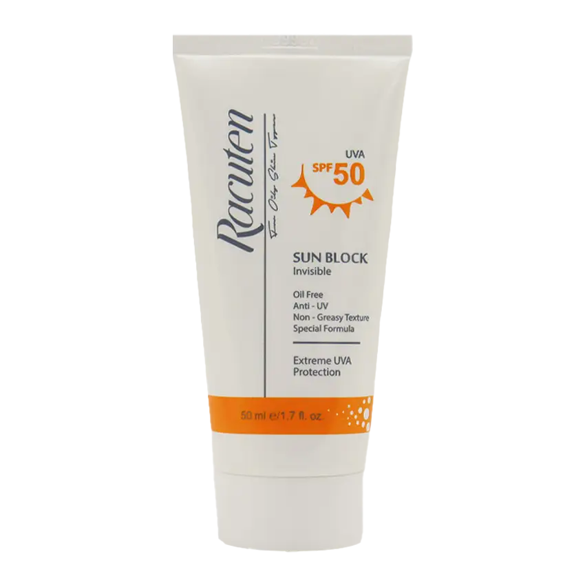 کرم ضد آفتاب بی رنگ پوست چرب و مختلط راکوتن SPF50