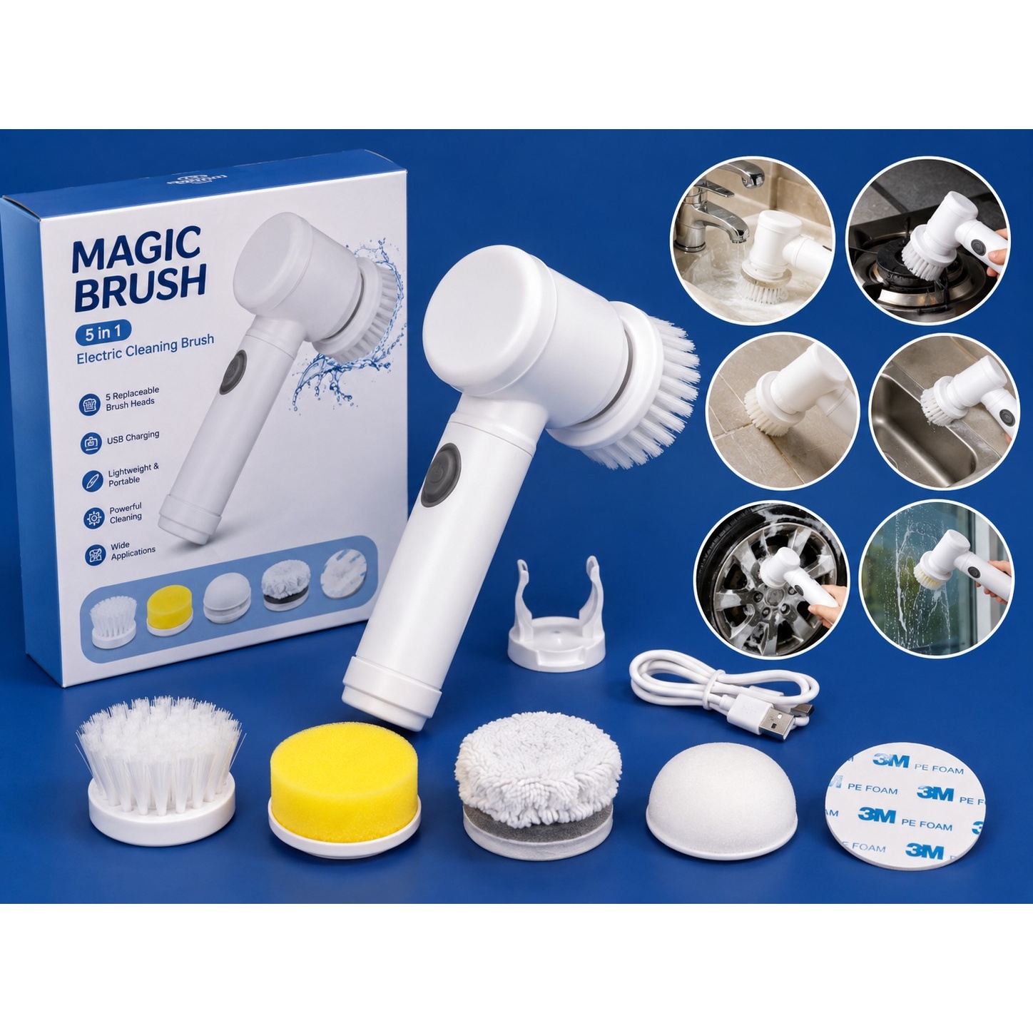 فرچه شستشوی شارژی 5 کاره مجیک براش مدل Magic Brush اصل