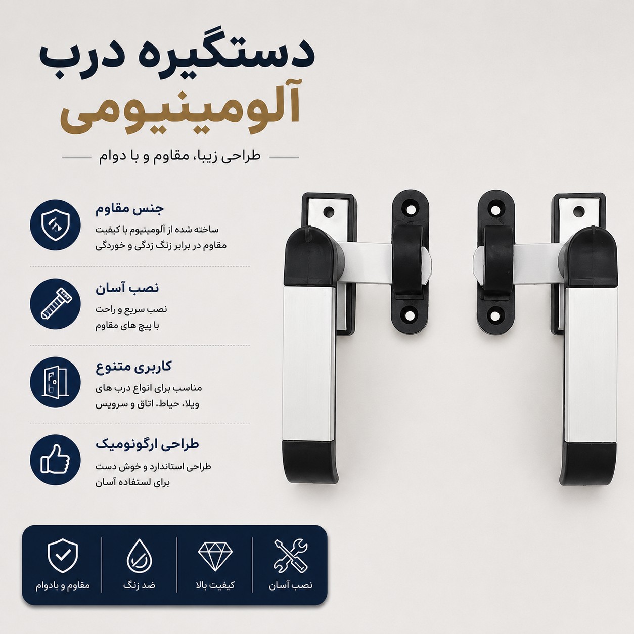دستگیره درب آلومینیومی