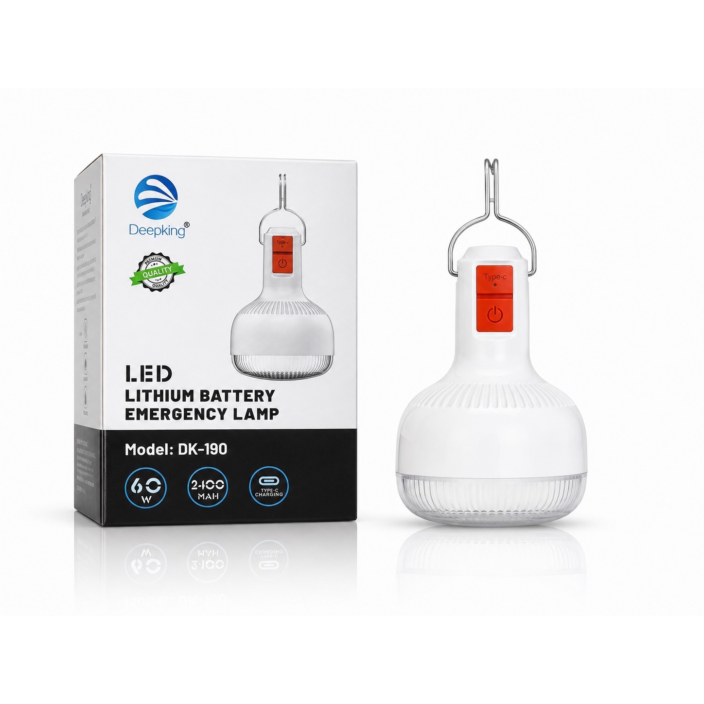 چراغ اضطراری شارژی LED دیپ کینگ مدل DK-190