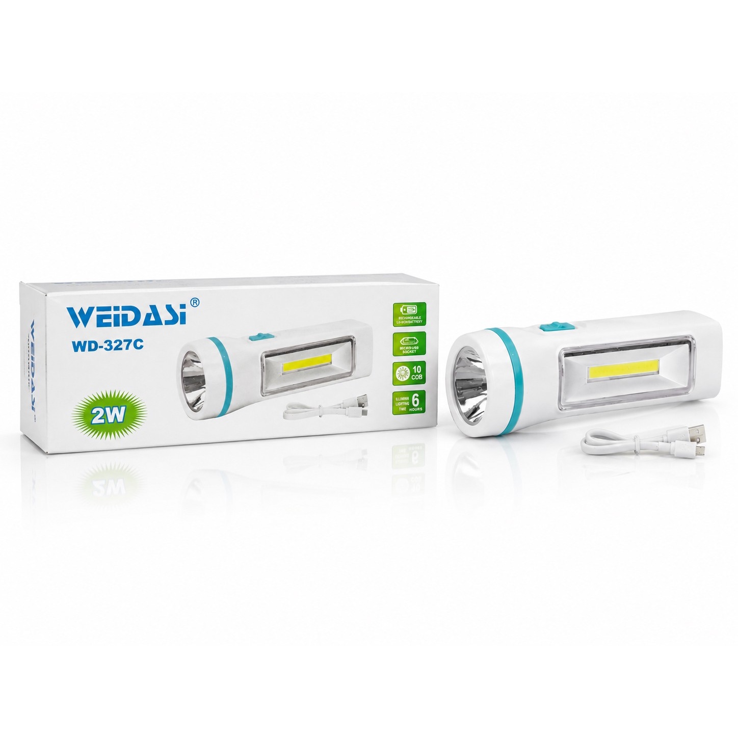 چراغ قوه و چراغ کار شارژی ویداسی مدل WD-327C