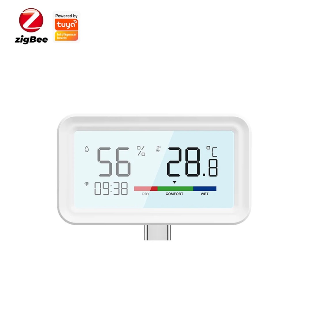 سنسور دما و رطوبت هوشمند زیگبی تویا اسماترول مدل MG WSD101 با نمایشگر OLED و بک لایت